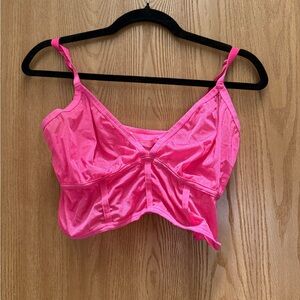 Auden Pink Satin Ruched Bralette